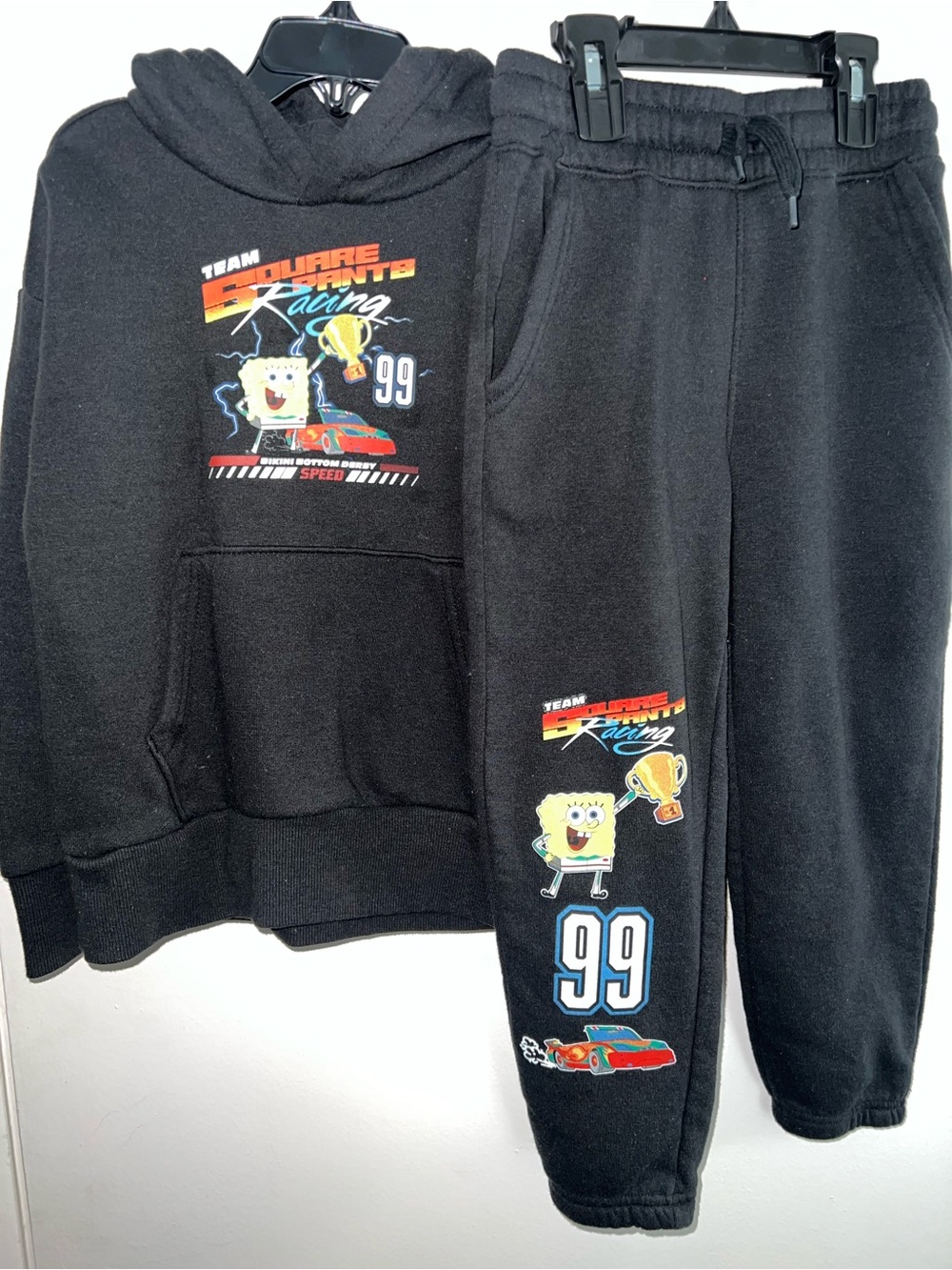 Old Navy Black SpongeBob Racing Graphic Hoodie & Joggers Set